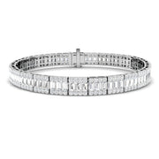 Luxury Natural or Lab Grown Baguette & Round Diamond Tennis Bracelet in 10K/14K gold and platinum with certified lab-grown or natural diamonds