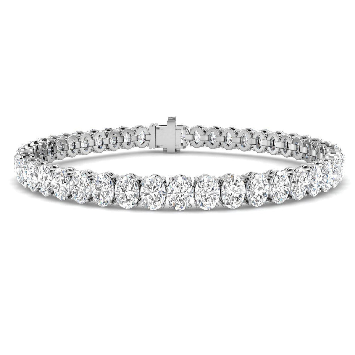 Oval Cut Lab Grown Diamond Tennis Bracelet in 10K/14K gold and platinum with certified lab-grown or natural diamonds