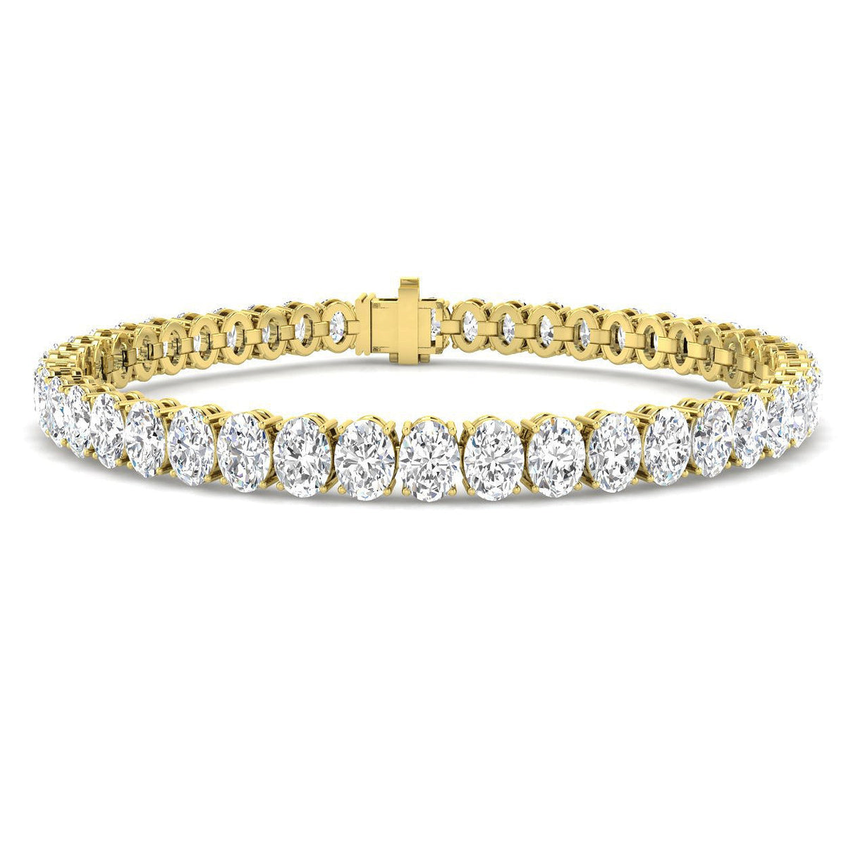 Oval Cut Lab Grown Diamond Tennis Bracelet in 10K/14K gold and platinum with certified lab-grown or natural diamonds