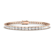 Elegant Lab Grown Baguette Diamond Tennis Bracelet in 10K/14K gold and platinum with certified lab-grown or natural diamonds