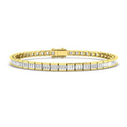 Elegant Lab Grown Baguette Diamond Tennis Bracelet in 10K/14K gold and platinum with certified lab-grown or natural diamonds