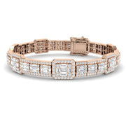 Lab Grown Diamond Bracelet in Emerald Style in 10K/14K gold and platinum with certified lab-grown or natural diamonds