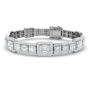 Lab Grown Diamond Bracelet in Emerald Style in 10K/14K gold and platinum with certified lab-grown or natural diamonds