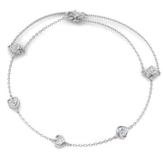 5 Heart Cut Lab Grown Diamond Station Bracelet with Chain - Lobster Claw in 10K/14K gold and platinum with certified lab-grown or natural diamonds