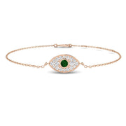 Emerald Halo Bracelet with Cluster Pave in 10K/14K gold and platinum with certified lab-grown or natural diamonds