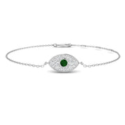 Emerald Halo Bracelet with Cluster Pave in 10K/14K gold and platinum with certified lab-grown or natural diamonds