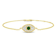 Emerald Halo Bracelet with Cluster Pave in 10K/14K gold and platinum with certified lab-grown or natural diamonds
