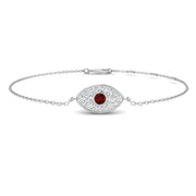 Ruby Evil Eye Bracelet and Natural Diamond in 10K/14K gold and platinum with certified lab-grown or natural diamonds