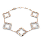 Lab Grown Diamond Four Leaf Clover Bracelet in 10K/14K gold and platinum with certified lab-grown or natural diamonds