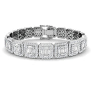 Baguette & Round Cut Emerald Style Natural Diamond Bracelet in Gold & in 10K/14K gold and platinum with certified lab-grown or natural diamonds