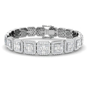 Baguette & Round Cut Emerald Style Natural Diamond Bracelet in Gold & in 10K/14K gold and platinum with certified lab-grown or natural diamonds