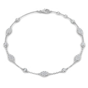 Natural Diamond Marquise Shape Station Bracelet in 10K/14K gold and platinum with certified lab-grown or natural diamonds