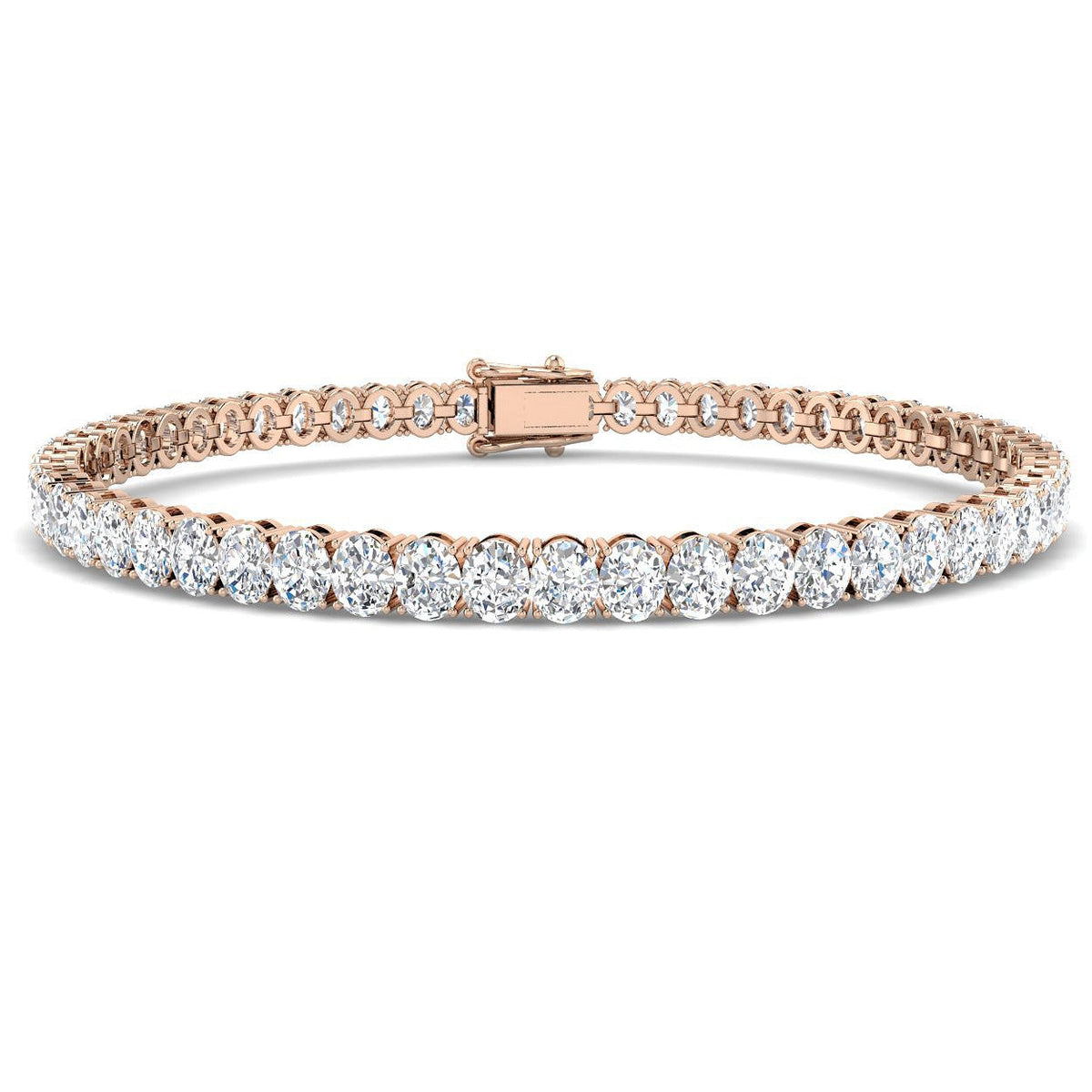 Oval Cut Lab Grown Diamond Tennis Bracelet in 10K/14K gold and platinum with certified lab-grown or natural diamonds