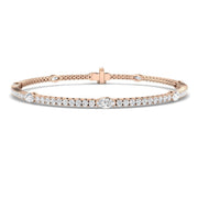 Natural Round & Marquise Cut Diamond Tennis Bracelet with Box Clasp - Two Shape Diamond Bracelet in 10K/14K gold and platinum with certified lab-grown or natural diamonds
