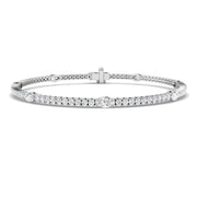 Natural Round & Marquise Cut Diamond Tennis Bracelet with Box Clasp - Two Shape Diamond Bracelet in 10K/14K gold and platinum with certified lab-grown or natural diamonds