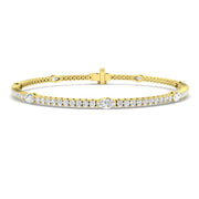 Natural Round & Marquise Cut Diamond Tennis Bracelet with Box Clasp - Two Shape Diamond Bracelet in 10K/14K gold and platinum with certified lab-grown or natural diamonds
