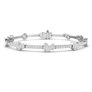 Natural Round & Pear Diamond Tennis Bracelet in 10K/14K gold and platinum with certified lab-grown or natural diamonds