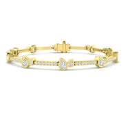 Natural Round & Pear Diamond Tennis Bracelet in 10K/14K gold and platinum with certified lab-grown or natural diamonds