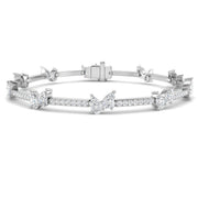 Round & Pear Lab Grown Diamond Tennis Bracelet in 10K/14K gold and platinum with certified lab-grown or natural diamonds