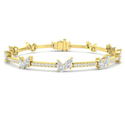 Round & Pear Lab Grown Diamond Tennis Bracelet in 10K/14K gold and platinum with certified lab-grown or natural diamonds