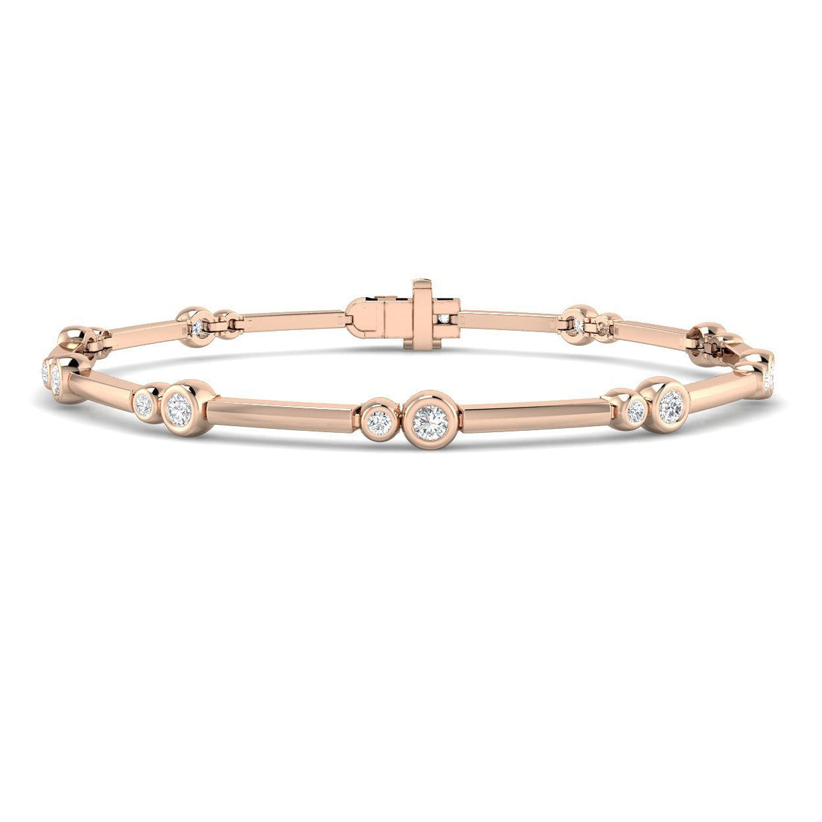Platinum Lab Grown Diamond Station Bracelet in 10K/14K gold and platinum with certified lab-grown or natural diamonds