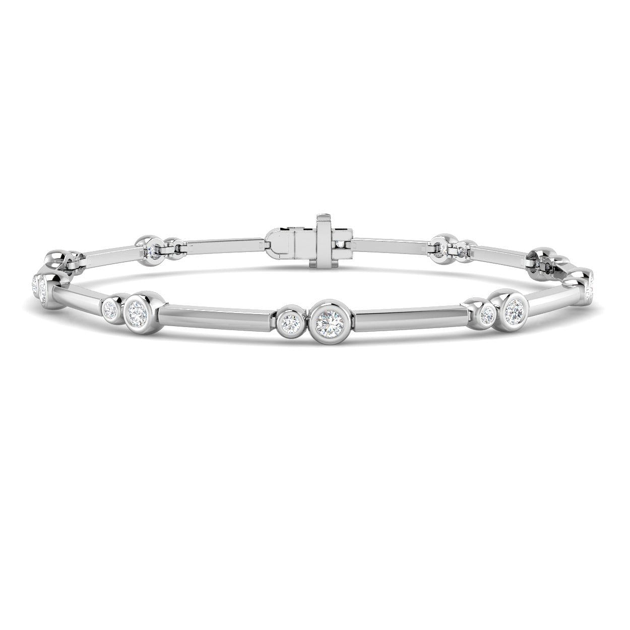 Platinum Lab Grown Diamond Station Bracelet in 10K/14K gold and platinum with certified lab-grown or natural diamonds