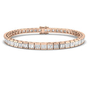 Elegant Lab Grown Baguette Diamond Tennis Bracelet in 10K/14K gold and platinum with certified lab-grown or natural diamonds