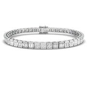 Elegant Lab Grown Baguette Diamond Tennis Bracelet in 10K/14K gold and platinum with certified lab-grown or natural diamonds
