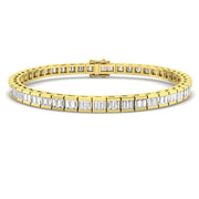 Elegant Lab Grown Baguette Diamond Tennis Bracelet in 10K/14K gold and platinum with certified lab-grown or natural diamonds