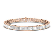 Elegant Lab Grown Baguette Diamond Tennis Bracelet in 10K/14K gold and platinum with certified lab-grown or natural diamonds
