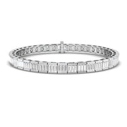 Elegant Lab Grown Baguette Diamond Tennis Bracelet in 10K/14K gold and platinum with certified lab-grown or natural diamonds