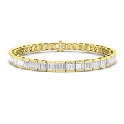 Elegant Lab Grown Baguette Diamond Tennis Bracelet in 10K/14K gold and platinum with certified lab-grown or natural diamonds