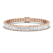 Elegant Lab Grown Baguette Diamond Tennis Bracelet in 10K/14K gold and platinum with certified lab-grown or natural diamonds
