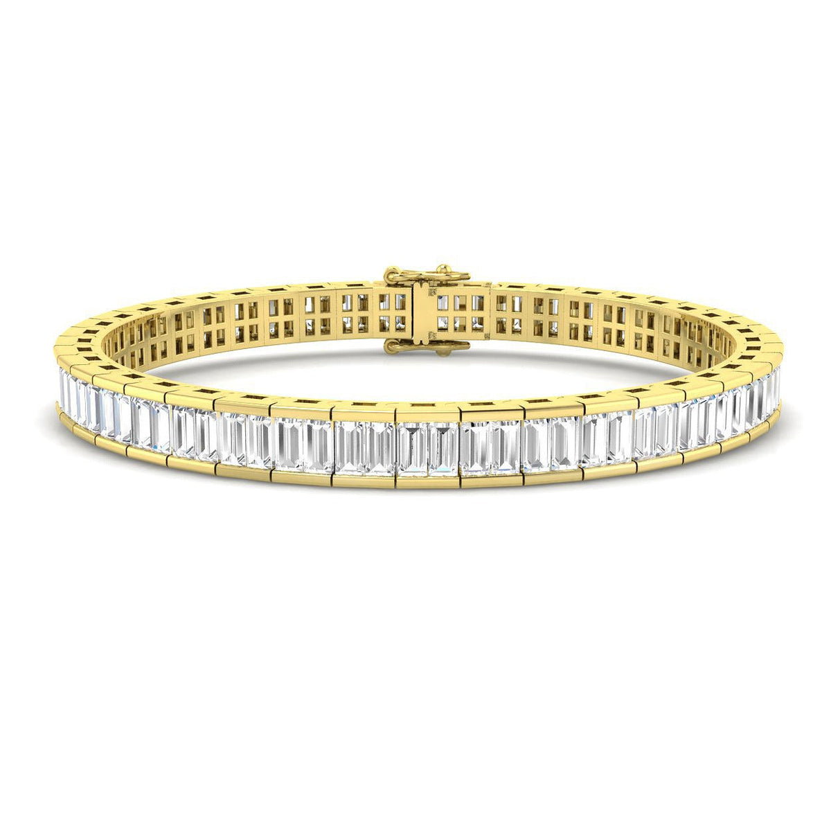 Elegant Lab Grown Baguette Diamond Tennis Bracelet in 10K/14K gold and platinum with certified lab-grown or natural diamonds