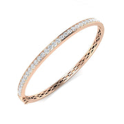 Round Cut Lab Grown Diamond Channel Set Eternity Bangle - Hinged Box in 10K/14K gold and platinum with certified lab-grown or natural diamonds