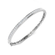 Round Cut Lab Grown Diamond Channel Set Eternity Bangle - Hinged Box in 10K/14K gold and platinum with certified lab-grown or natural diamonds
