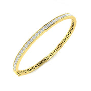 Round Cut Lab Grown Diamond Prong Set Half Eternity Bangle / & in 10K/14K gold and platinum with certified lab-grown or natural diamonds