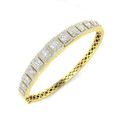 Lab Grown Baguette and Round Diamond Emerald Style Channel Prong Set Bangle in 10K/14K gold and platinum with certified lab-grown or natural diamonds
