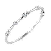 Natural Round Cut Diamond Bezel Set Bubble Bangle for Women in 10K/14K gold and platinum with certified lab-grown or natural diamonds