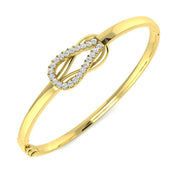 Natural Round Cut Diamond Interlocking Oval Diamond Bangle with Lock in 10K/14K gold and platinum with certified lab-grown or natural diamonds