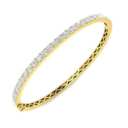 Round Cut Lab Grown Diamond Prong Set Half Eternity Bangle in Platinum with Hinged Lock in 10K/14K gold and platinum with certified lab-grown or natural diamonds