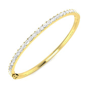Baguette Cut Lab Grown Diamond Bangle with Hinged Box Clasp in 10K/14K gold and platinum with certified lab-grown or natural diamonds