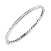 Round Cut Lab Grown Diamond Prong Set Half Eternity Bangle / & in 10K/14K gold and platinum with certified lab-grown or natural diamonds