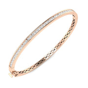 Round Cut Lab Grown Diamond Channel Set Eternity Bangle - Hinged Box in 10K/14K gold and platinum with certified lab-grown or natural diamonds