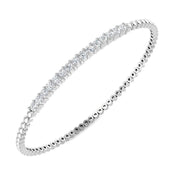 Lab Grown Round Cut Diamond Beaded Bangle with Hinged Box Lock in 10K/14K gold and platinum with certified lab-grown or natural diamonds