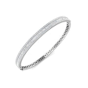 Channel Set Natural Diamond Bangle with Baguette and Round Cut Diamonds in 10K/14K gold and platinum with certified lab-grown or natural diamonds
