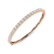 Lab Grown Diamond Prong Set Half Eternity Bangle for Women with Hinged Lock in 10K/14K gold and platinum with certified lab-grown or natural diamonds