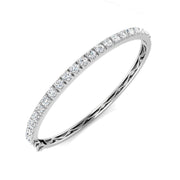 Lab Grown Diamond Prong Set Half Eternity Bangle for Women with Hinged Lock in 10K/14K gold and platinum with certified lab-grown or natural diamonds