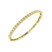 Lab Grown Diamond Prong Set Half Eternity Bangle for Women with Hinged Lock in 10K/14K gold and platinum with certified lab-grown or natural diamonds
