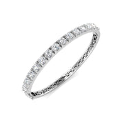 Round Natural Diamond Prong Set Eternity Bangle with Hinged Box Clasp in 10K/14K gold and platinum with certified lab-grown or natural diamonds